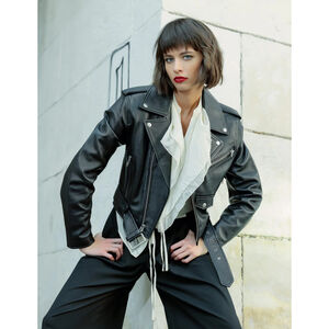 Shiny Biker Jacket Size XS